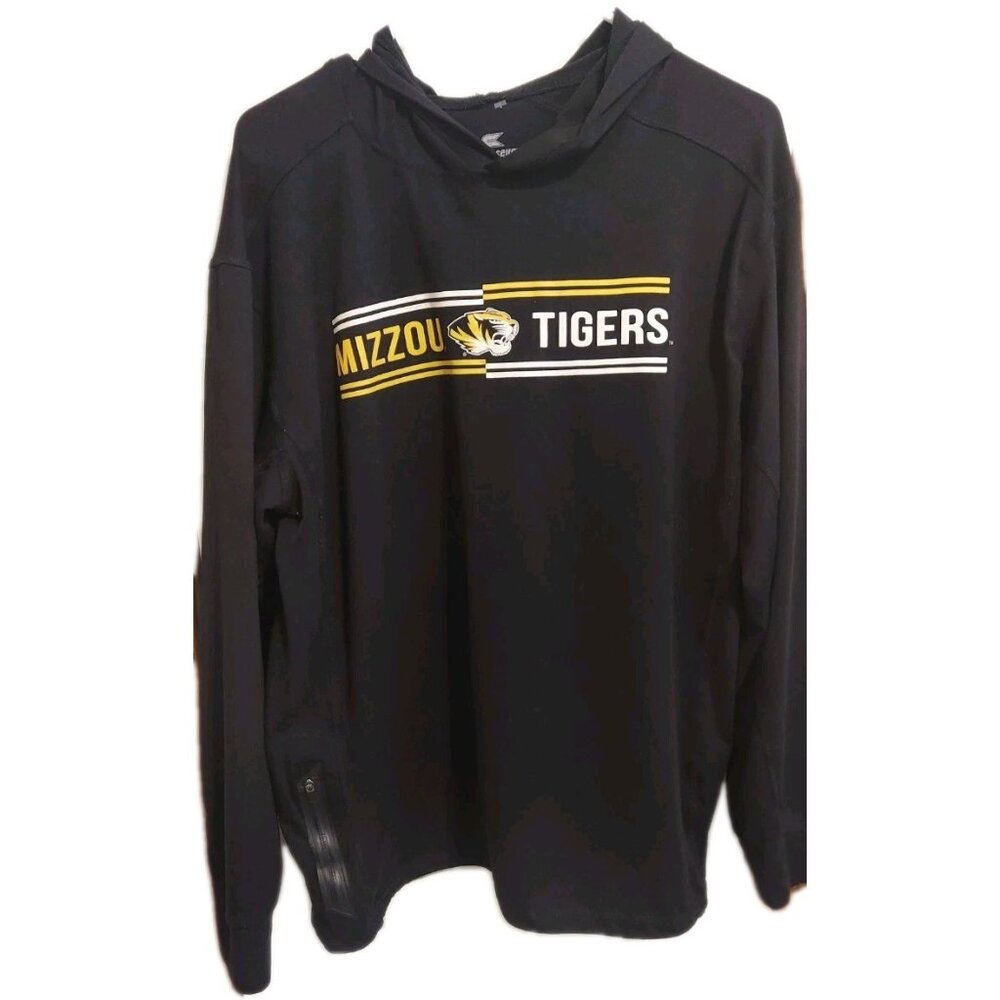 Missouri Tigers Colosseum Black Gold Pullover Hoodie Spandex Siz L NCAA Football